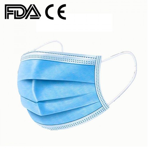 50 PCs Disposable Face Mask (basic surgical 3ply blue)