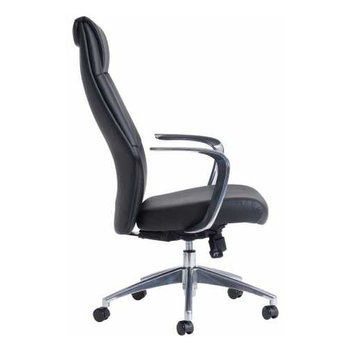 Limoges high back executive chair - black leather faced