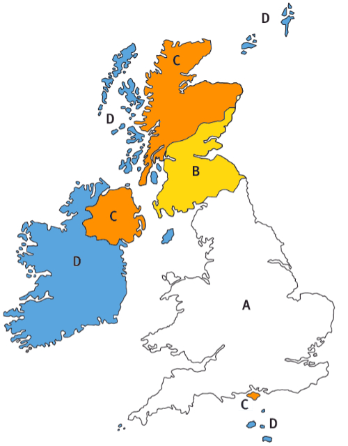 UK Delivery Zones Map