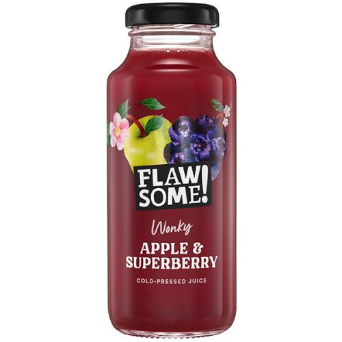 Flawsome! - Glass - Apple & Superberry - Cold Pressed Juice - 12x250ml