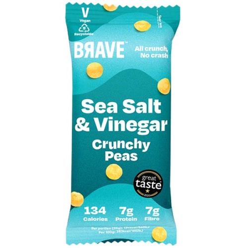 Brave Roasted Peas - Salt & Vinegar - 12x35g