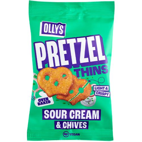 Olly's Pretzel Thins - Sour Cream & Chives - 10x35g