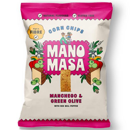 Manomasa Corn Chips - Manchego & Green Olive -16x40g