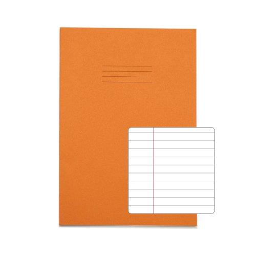 RHINO 13 x 9 A4+ Oversized Exercise Book 80 Pages / 40 Leaf Orange 8mm Lined with Margin