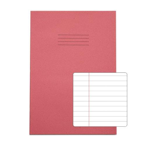 RHINO 13 x 9 A4+ Oversized Exercise Book 80 Pages / 40 Leaf Pink 8mm Lined with Margin