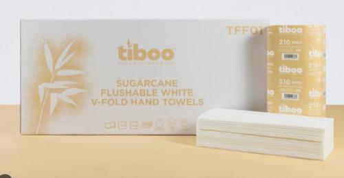 2Ply White Flushable Sugarcane Interfold Towe