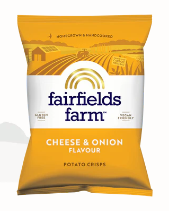 Fairfields Farm Crisps Cheese & Onion Crisps 40g - Box of36