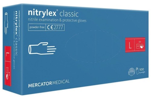 Nitrylex Nitrile Blue PF Disposable Gloves PK 100 Size Large