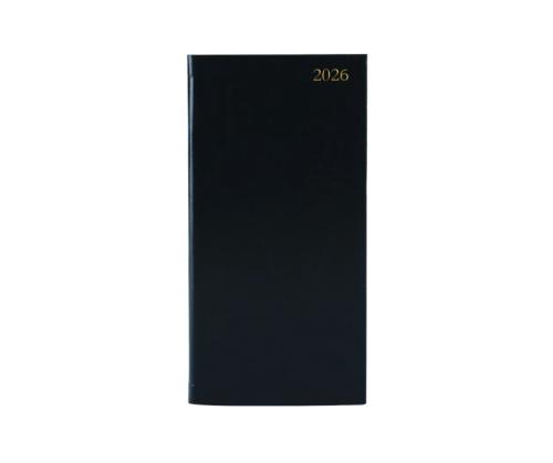 5 Star Slim Desk Diary Portrait Week To View Black 2026 KF1BK26