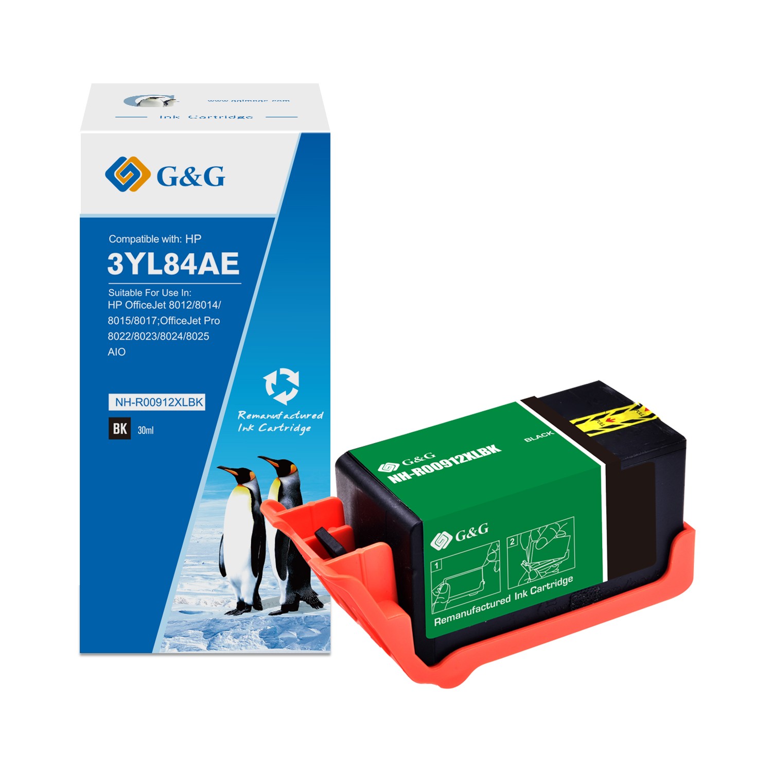 G&G Compatible HP 912XL High Capacity 4 Colour Ink Cartridge Multipack (3YP34AE)