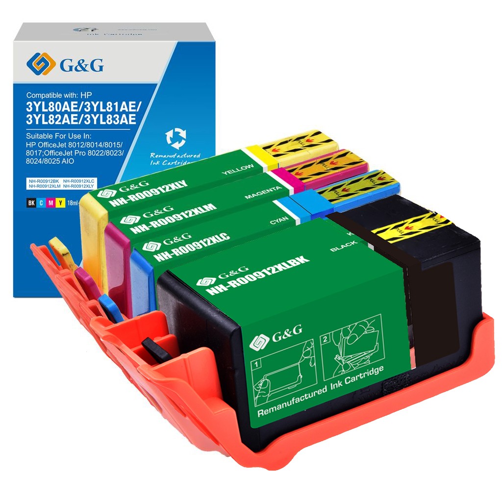 G&G Compatible HP 912XL High Capacity 4 Colour Ink Cartridge Multipack (3YP34AE)