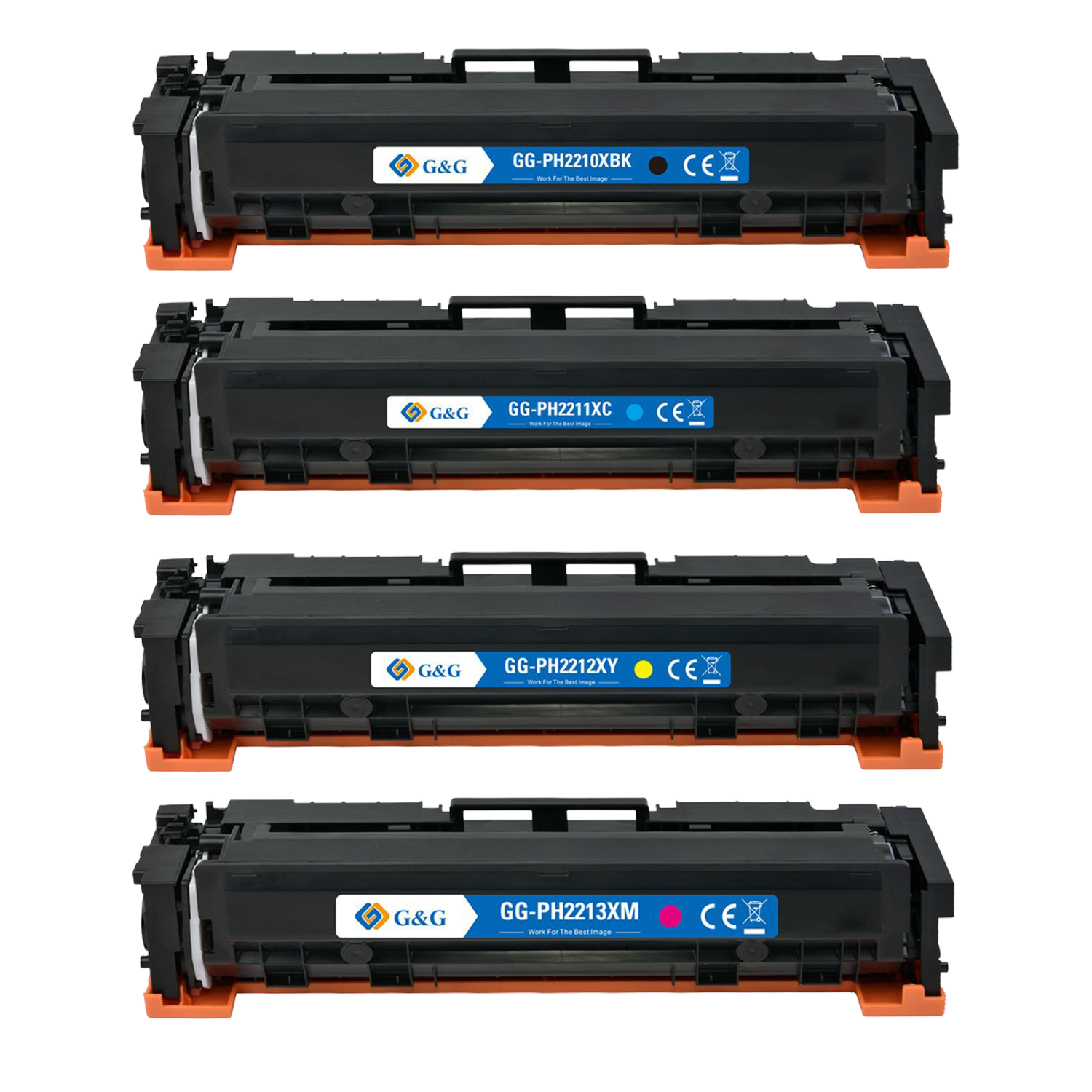 G&G HP 207X - W2210X W2211X W2212X W2213X High Yield Compatible Laser Toner - 4 Pack
