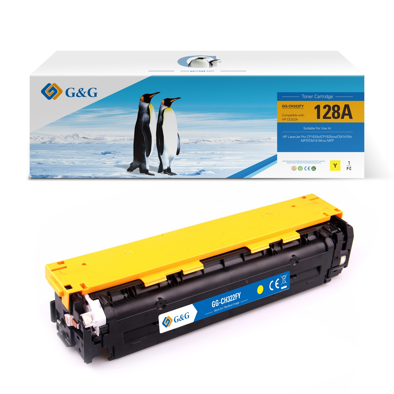 G&G HP 128A (CE320A/CE321A/CE322A/CE323A)  Compatible Toner - 4 Pack