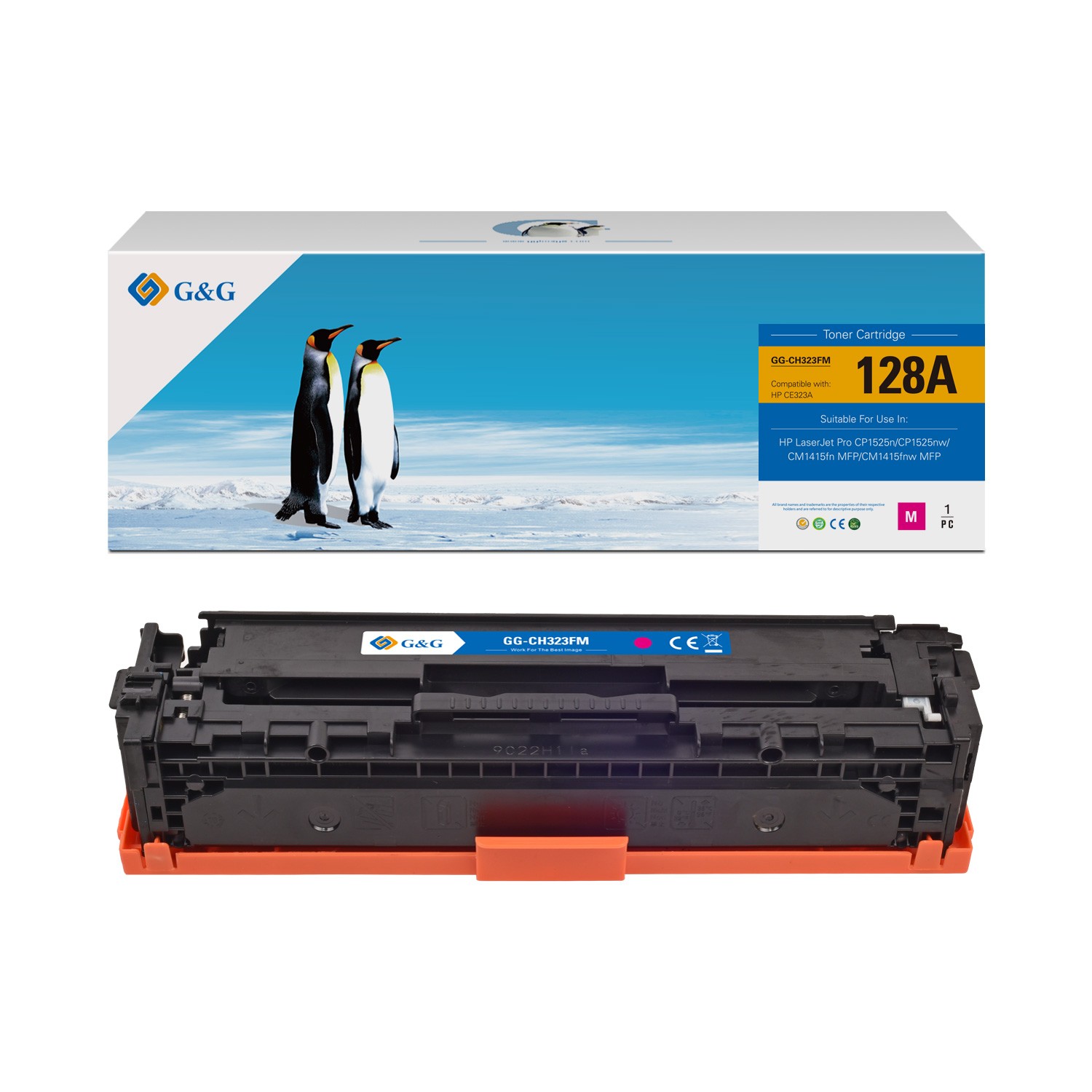 G&G HP 128A (CE320A/CE321A/CE322A/CE323A)  Compatible Toner - 4 Pack