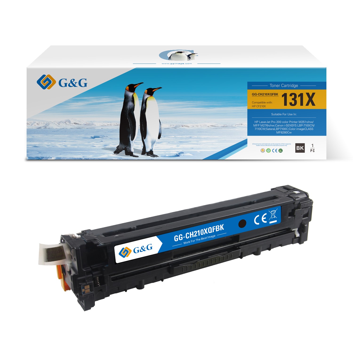 G&G HP 131X/A (CF210X/CF211A/CF212A/CF213A) High Yield Compatible Laser Toner Cartridge - 4 Pack