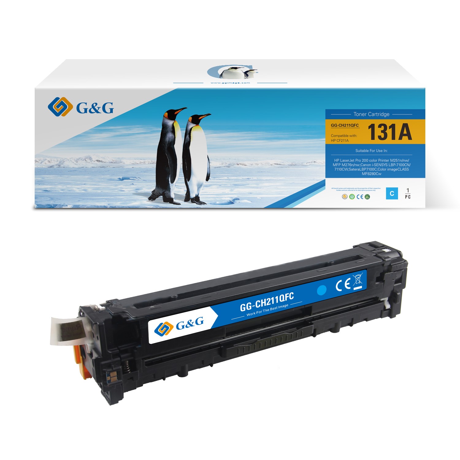 G&G HP 131X/A (CF210X/CF211A/CF212A/CF213A) High Yield Compatible Laser Toner Cartridge - 4 Pack
