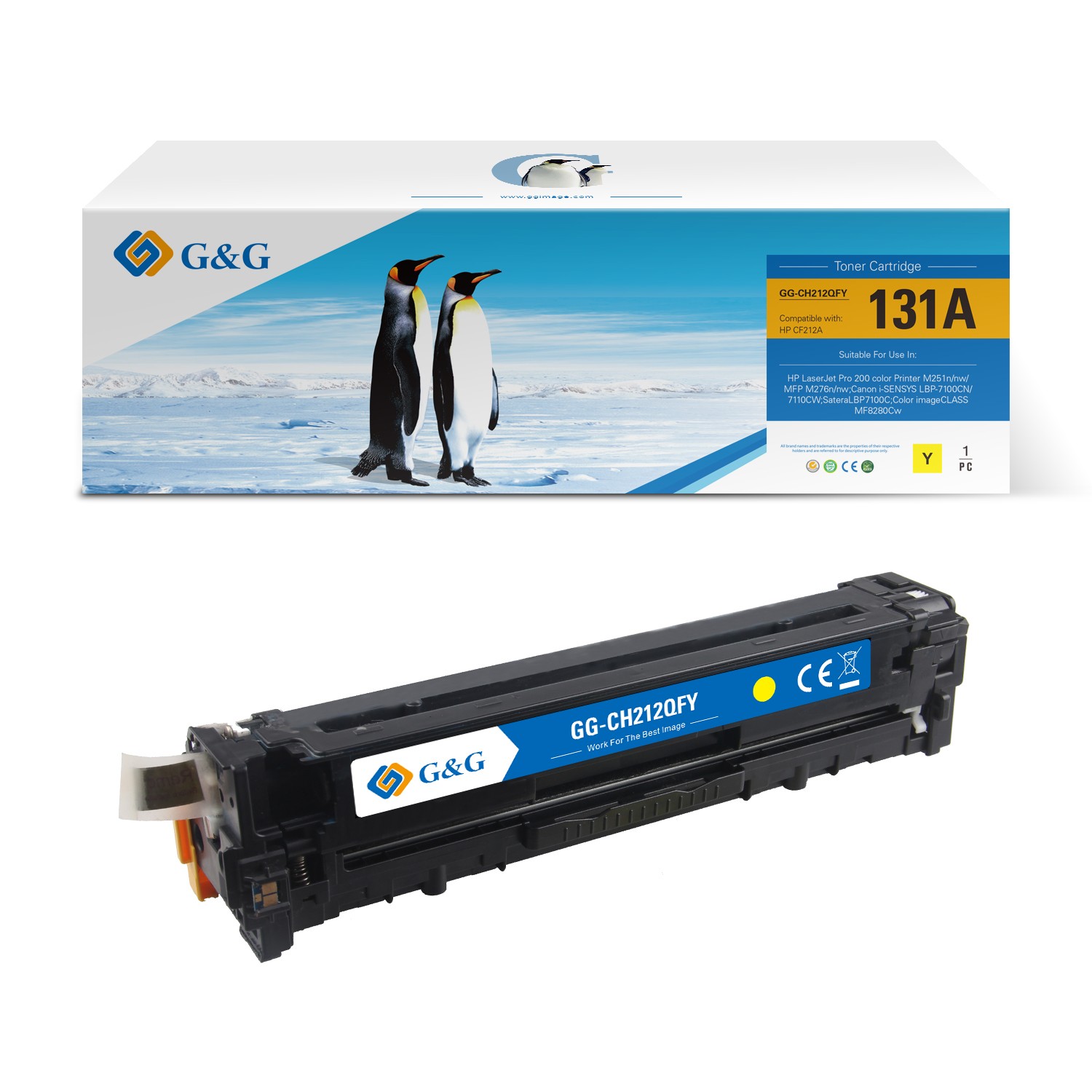 G&G HP 131X/A (CF210X/CF211A/CF212A/CF213A) High Yield Compatible Laser Toner Cartridge - 4 Pack