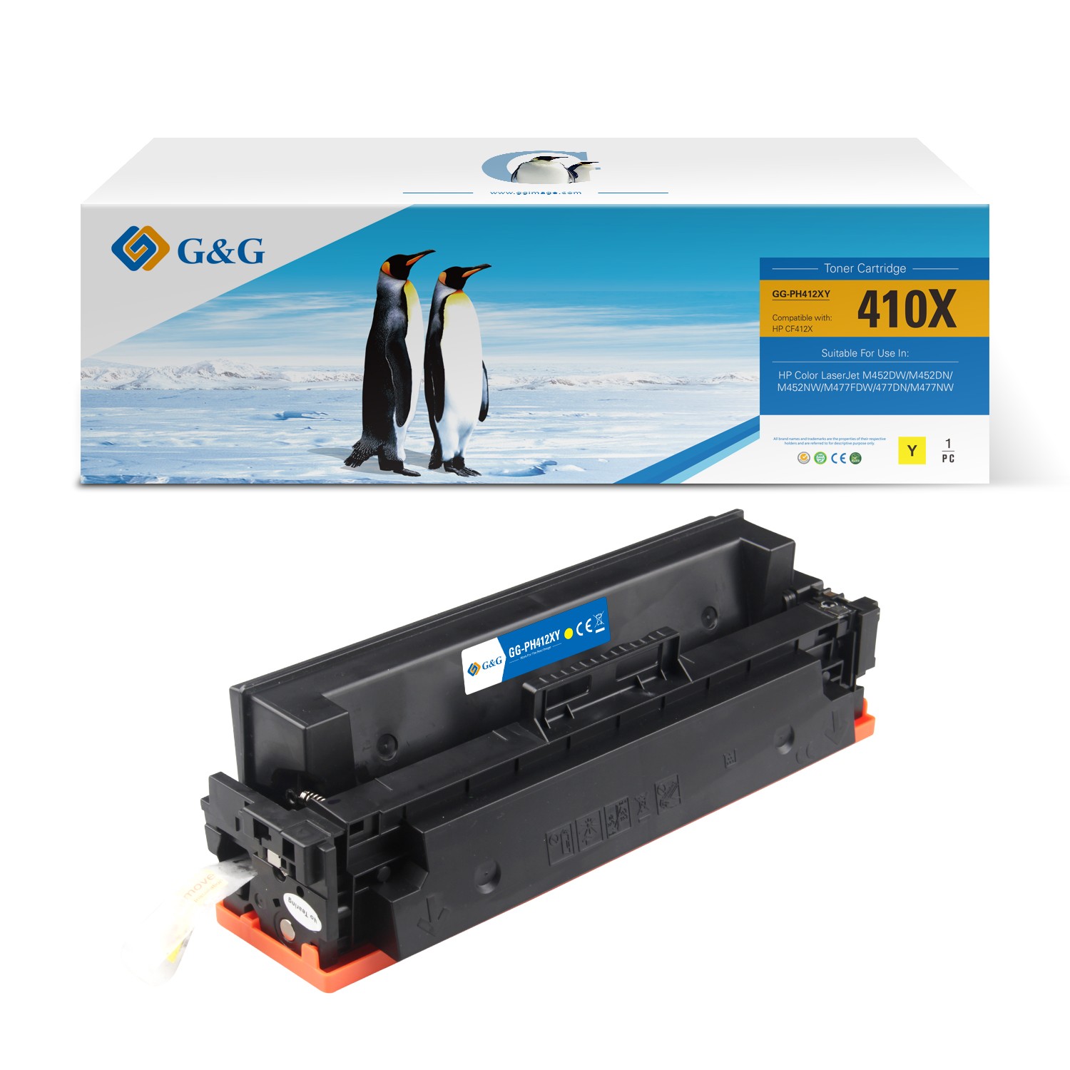 G&G HP 410X  (CF410X/411X/412X/413X) High Yield Compatible Laser Toner Cartridge - 4 Pack