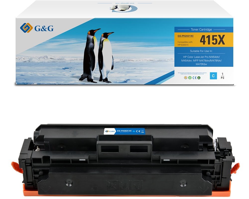 G&G HP 415X (W2030X/W2031X/W2032X/W2033X) Compatible High Capacity Laser Toner Cartridge - 4 Pack