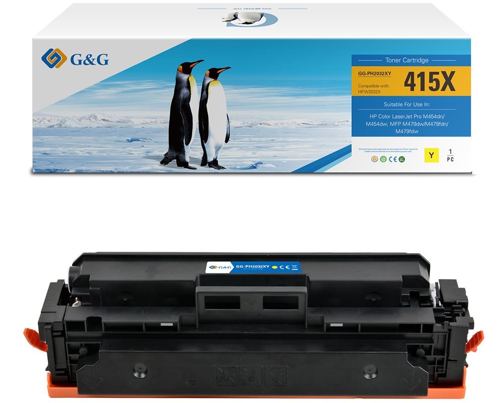 G&G HP 415X (W2030X/W2031X/W2032X/W2033X) Compatible High Capacity Laser Toner Cartridge - 4 Pack