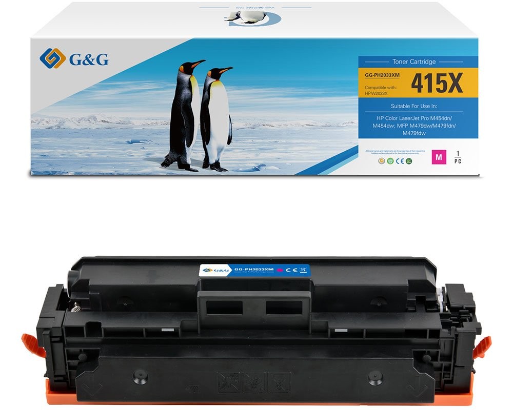 G&G HP 415X (W2030X/W2031X/W2032X/W2033X) Compatible High Capacity Laser Toner Cartridge - 4 Pack