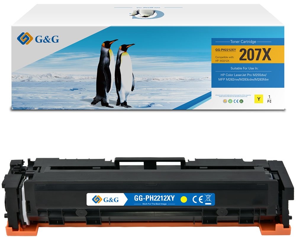 G&G HP 207X - W2210X W2211X W2212X W2213X High Yield Compatible Laser Toner - 4 Pack