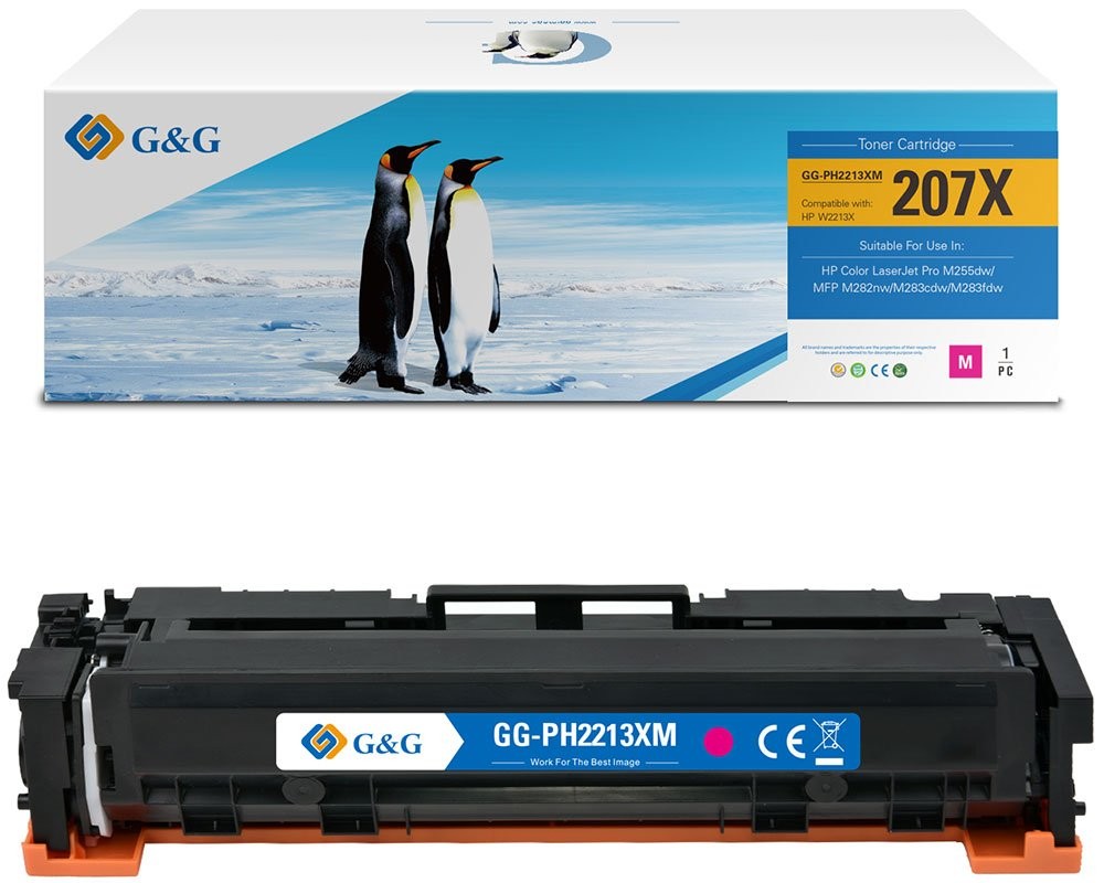 G&G HP 207X - W2210X W2211X W2212X W2213X High Yield Compatible Laser Toner - 4 Pack