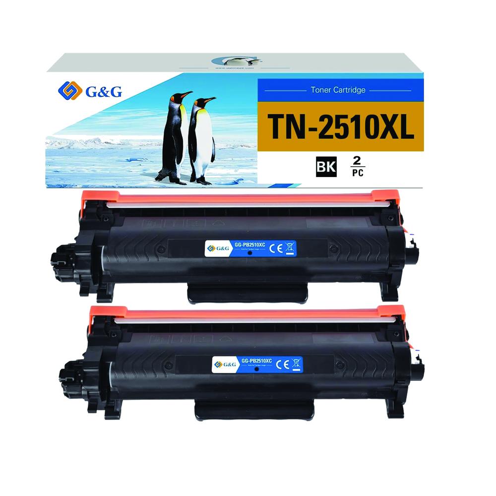 G&G Compatible Brother TN-2510XL High Yield Black Toner Cartridge - 2 Pack