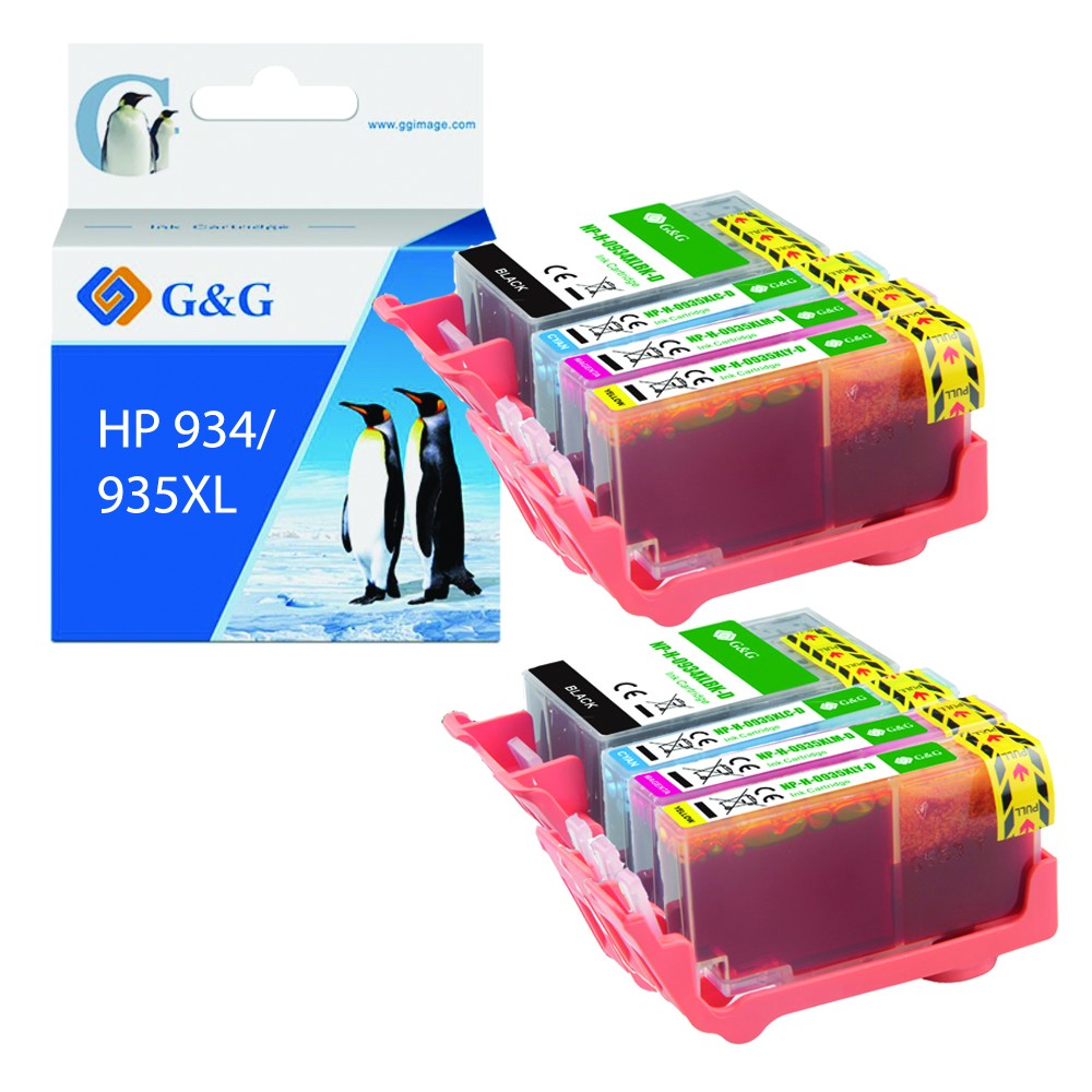 G&G Compatible HP 934XL/ HP 935XL Multi-Pack High Capacity Ink Cartridges - 8 Pack