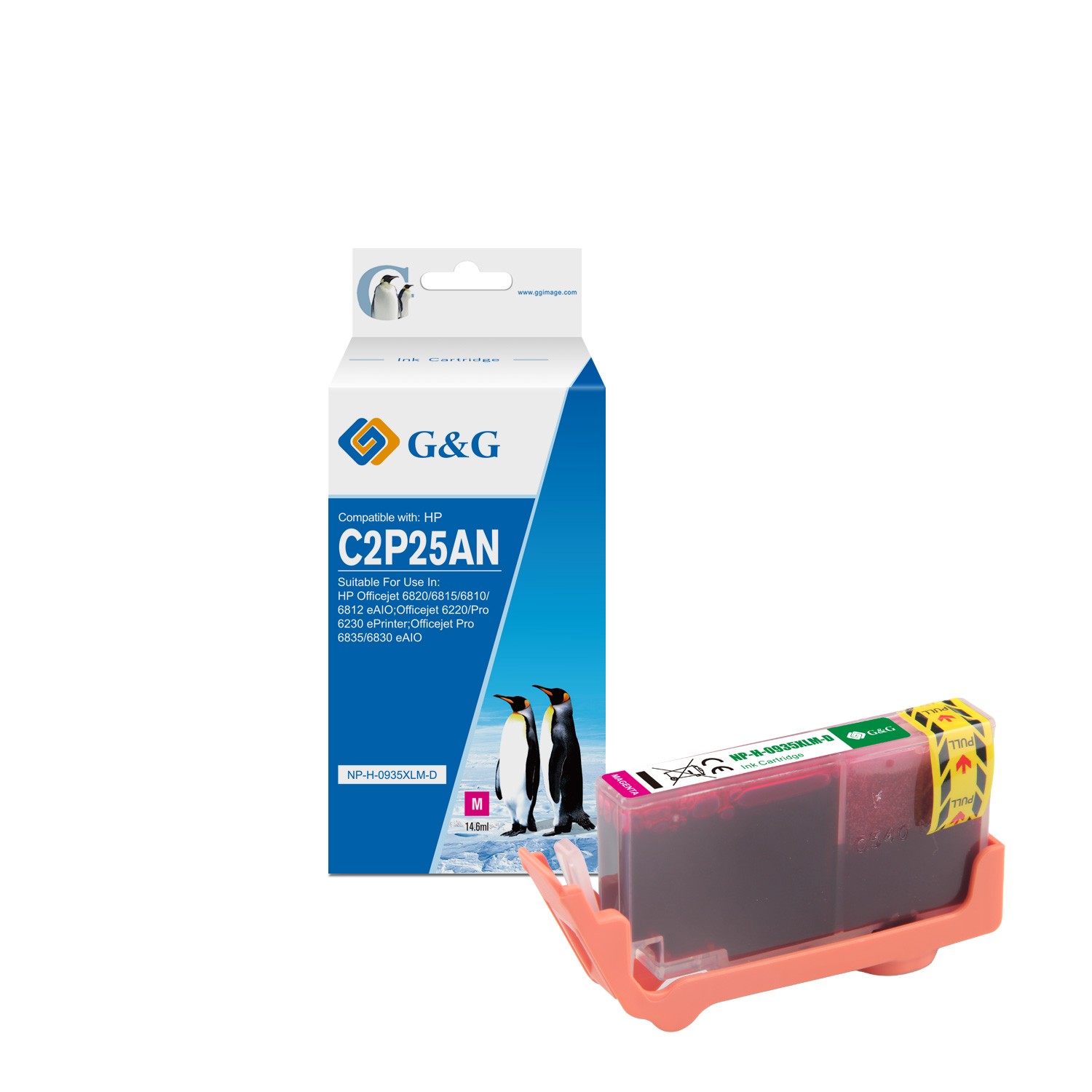 G&G Compatible HP 935XL  Magenta High Capacity Ink Cartridge - C2P21AE