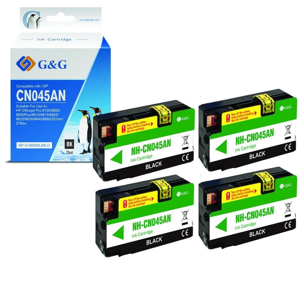 G&G Compatible HP 950XL High Capacity Black Printer Cartridge - (CN045AE) - 4 Pack