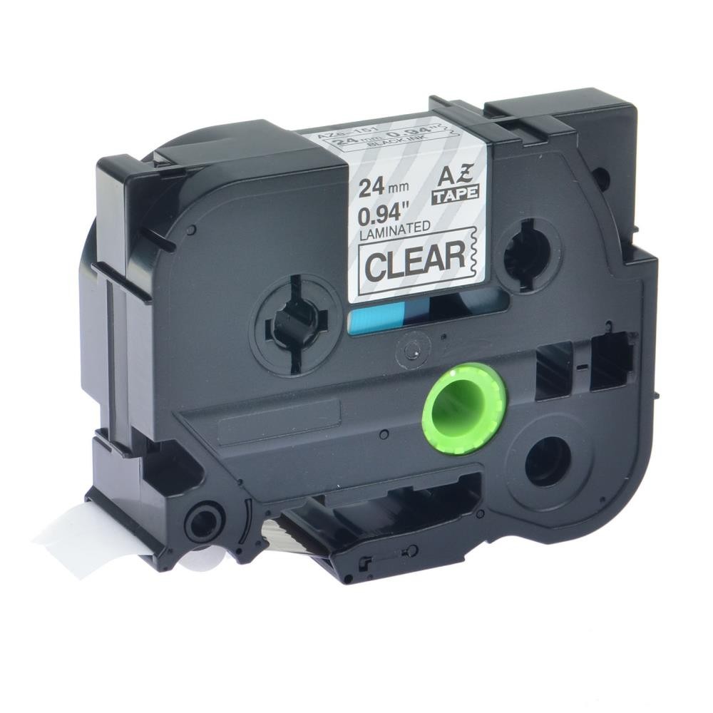 EasyOffice Brother Compatible TZe151 Black on Clear 24mm Tape - 5 Pack