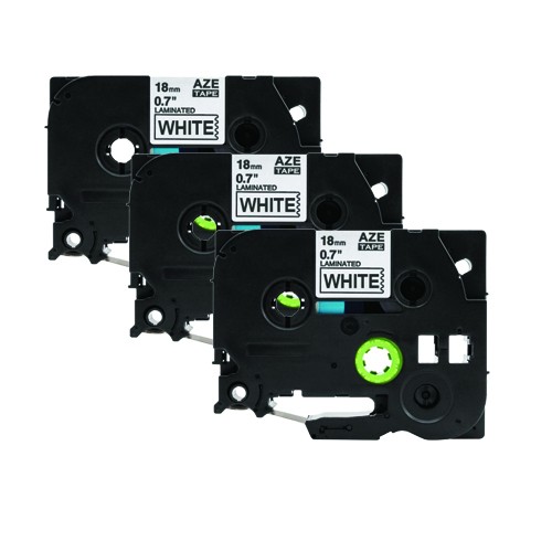 EasyOffice Brother Compatible TZe241 Black on White 18mm Tape - 3 Pack