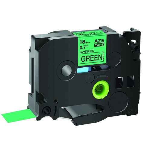 EasyOffice Brother Compatible TZe-741 Black on Green 18mm Tape - 3 Pack