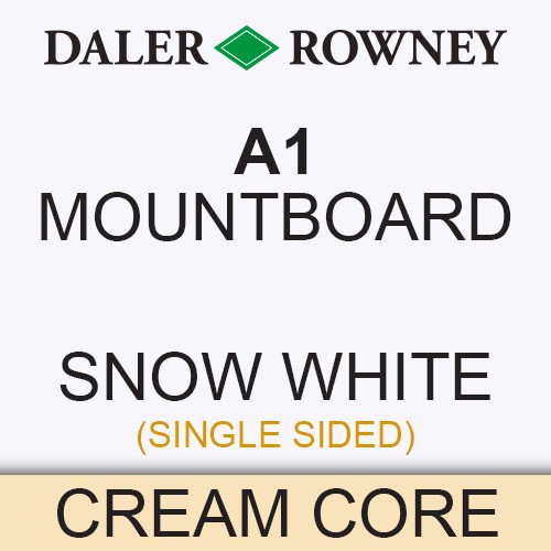 *SINGLE* Daler Rowney Mountboard 6S Cream Core A1 Snow White