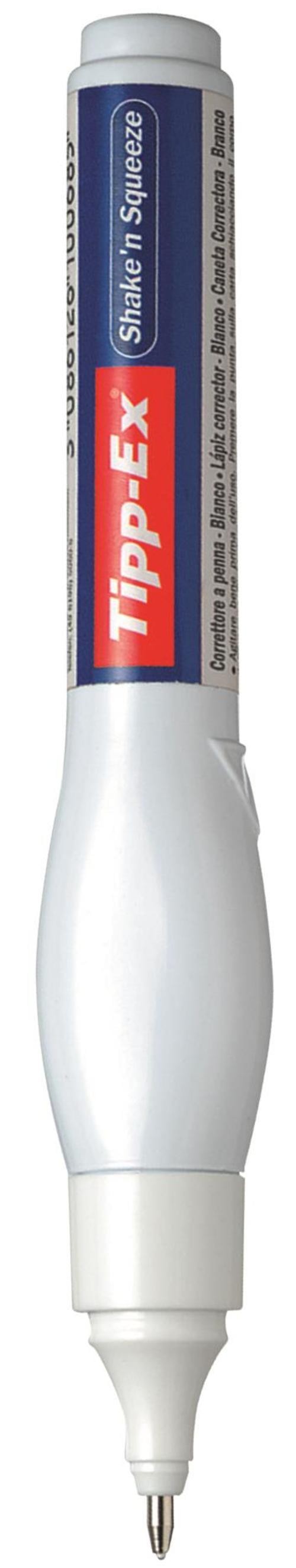 *SINGLE* Tipp-Ex Shake n Squeeze Correction Fluid Pen Fine Point 8ml White Ref 802422