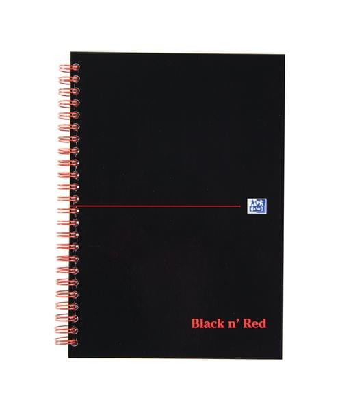 *SINGLE* Black n Red Book Wirebound 90gsm Ruled Indexed A-Z 140pp A5 Ref 100080194