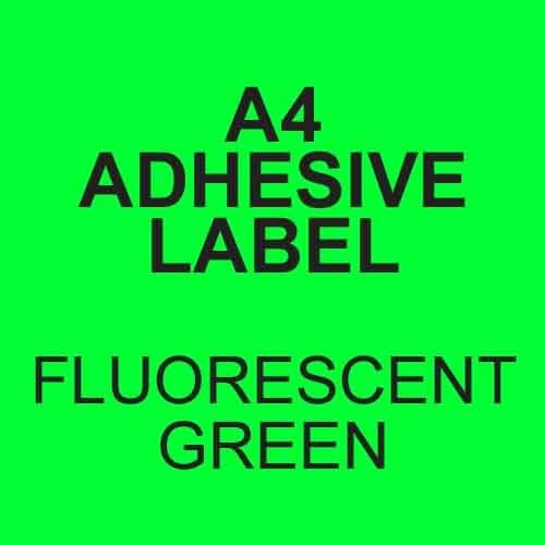 *SINGLE SHEET* A4 Label Fluorescent Green