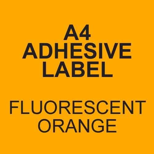 *SINGLE SHEET* A4 Label Fluorescent Orange