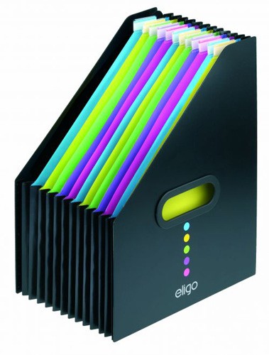 *PRE-LOVED* Snopake Eligo Desk Expander Polypropylene A4 13 Part Portrait Black - 15171 (Non-Returnable)