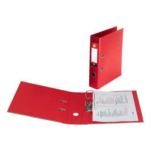 *PRE-LOVED* *SINGLE* 5 Star Lever Arch File PVC Spine 70mm A4 Red (Non-Returnable)