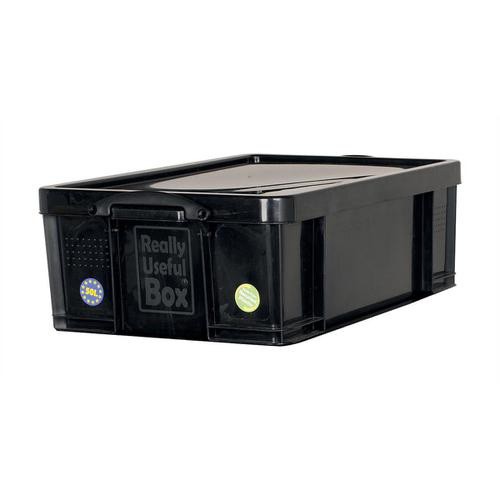 *PRE-Loved* Really Useful Storage Box Plastic Recycled Robust Stackable 50 Litre W440xD710xH230mm Black Ref 50BK