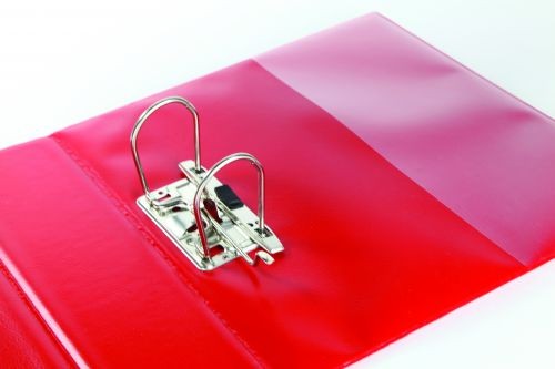 *PRE-LOVED* *SINGLE* Elba Panorama Presentation Lever Arch File PP 2 D-Ring 70mm Capacity A4 Red Ref 400008437