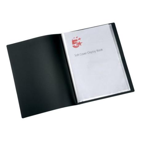 *PRE-LOVED* 5 Star Office Display Book Soft Cover Lightweight Polypropylene 40 Pockets A4 Black