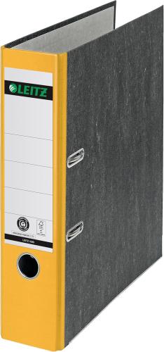 *PRE-LOVED* *SINGLE*  Leitz 180° Lever Arch File, Classic Marbled, CO2 neutral, 100% Recycled Card, 10805015, Yellow