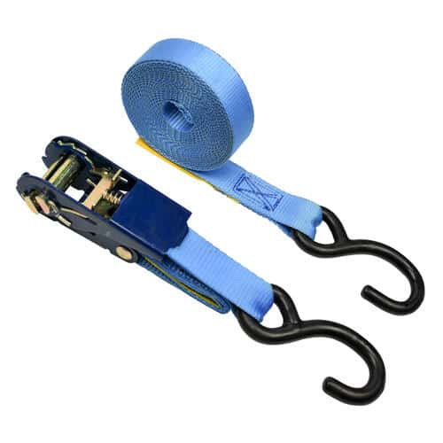 *PRE-LOVED* 800kg Mini Ratchet with PVC S-Hooks 4.5m Blue (Non Returnable) 