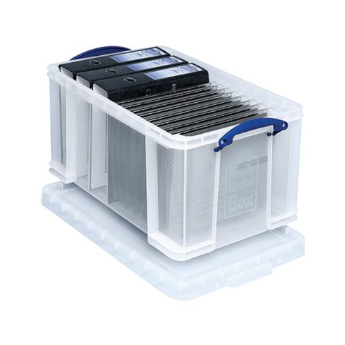 *PRE-LOVED* Really Useful 48L Plastic Storage Box W600xD400xH310mm Clear 48C (Non-Returnable) 