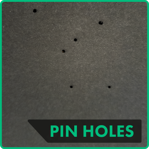 Pin holes in foamboard