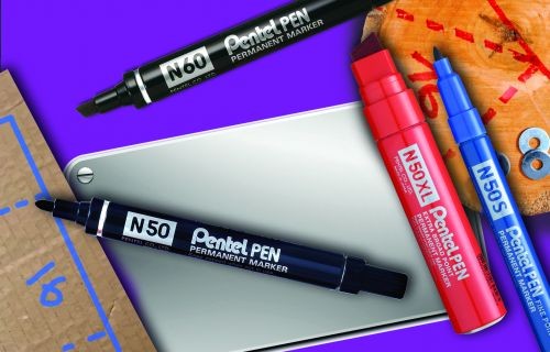 *SINGLE* Pentel N50 Permanent Marker Bullet 4.3mm Tip 2.2mm Line Black Ref N50-A