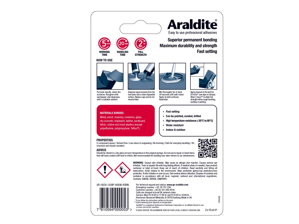 Rapid Epoxy 2 x 15ml Tubes